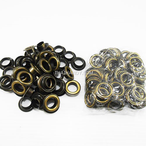 ตาไก่ เหล็ก ขนาด 13.8 mm (28) บรรจุ 100 ชุด สีทองรมดำ รูปเต็ม
