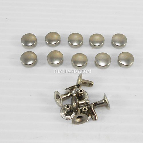 ตะปูย้ำหน้าเดียว หน้ากว้าง 8 มิล ขนาดขายาว 8 mm  บรรจุ 10 ชุด สีนิเกิ้ล รูปเต็ม