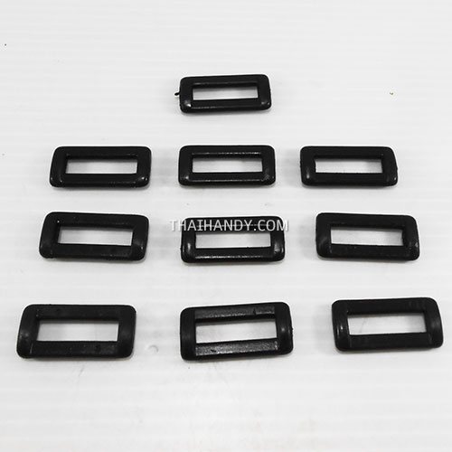 ตัวปรับสายพลาสติก 1 ช่อง ขนาด 1 นิ้ว บรรจุ 10 อัน สีดำ รูปเต็ม