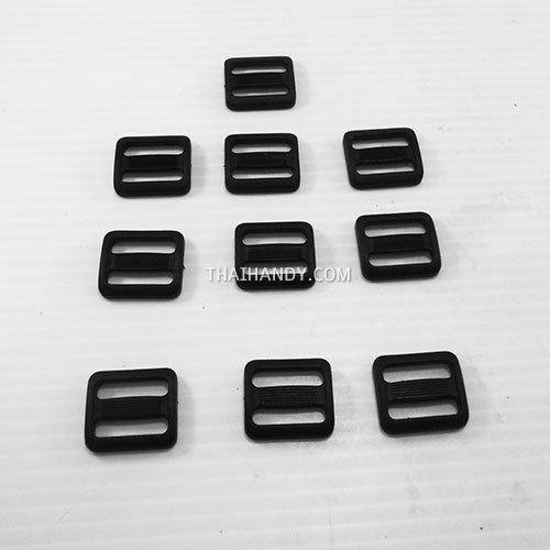 ตัวปรับสายพลาสติก 2 ช่อง ขนาด 3/4 นิ้ว บรรจุ 10 อัน สีดำ รูปเต็ม