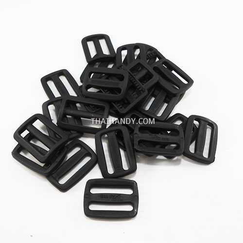 ตัวปรับสายพลาสติก 2 ช่อง ขนาด 1.2 นิ้ว บรรจุ 1000 อัน สีดำ รูปเต็ม