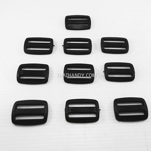 ตัวปรับสายพลาสติก 2 ช่อง ขนาด 1.5 นิ้ว บรรจุ 10 อัน สีดำ รูปเต็ม