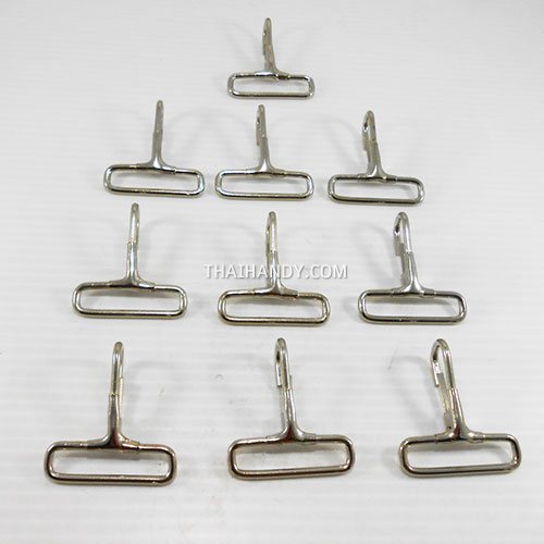 คอหมาโลหะ ช่องเหลี่ยม ขนาด 1.5x2 นิ้ว บรรจุ 10 อัน สีนิเกิ้ล รูปเต็ม