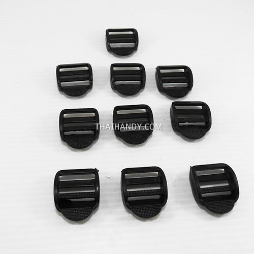 ตัวปรับสายพลาสติก 3 ช่อง ขนาด 1 นิ้ว บรรจุ 10 อัน สีดำ รูปเต็ม