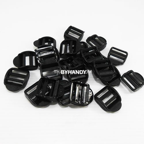 ตัวปรับสายพลาสติก 3 ช่อง ขนาด 1 นิ้ว บรรจุ 100 อัน สีดำ รูปเต็ม