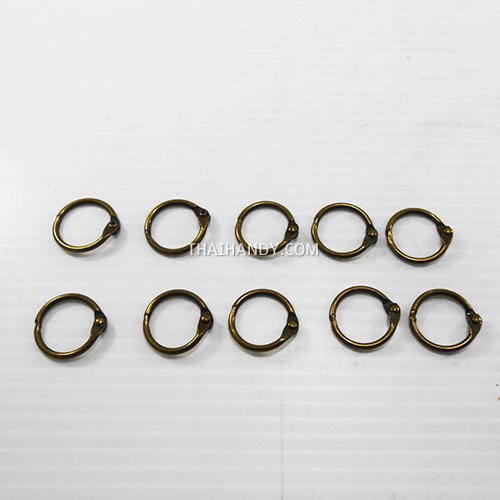 ห่วงสปริงกลม ขนาด 15 mm  บรรจุ 10 อัน สีทองรมดำ รูปเต็ม