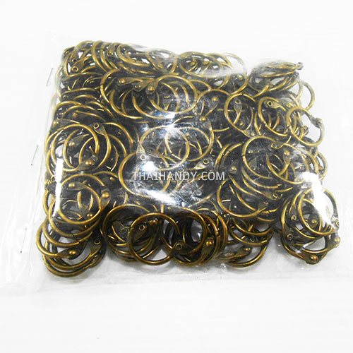 ห่วงสปริงกลม ขนาด 15 mm  บรรจุ 100 อัน สีทองรมดำ รูปเต็ม