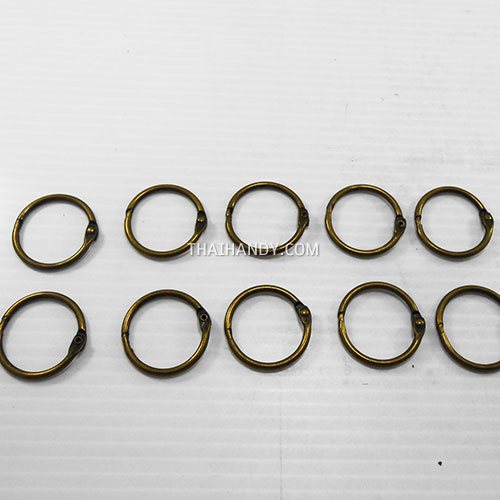 ห่วงสปริงกลม ขนาด 25 mm  บรรจุ 10 อัน สีทองรมดำ รูปเต็ม