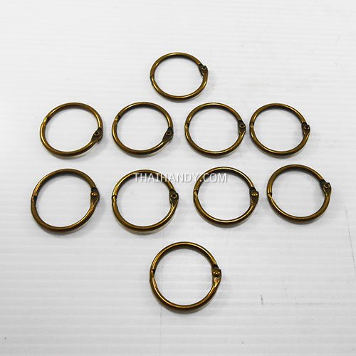 ห่วงสปริงกลม ขนาด 32 mm  บรรจุ 10 อัน สีทองรมดำ รูปเต็ม