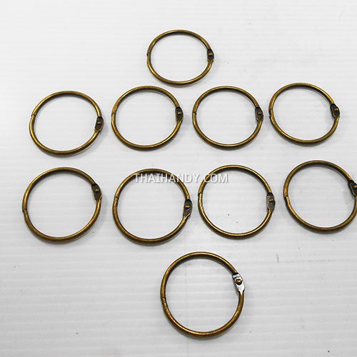 ห่วงสปริงกลม ขนาด 38 mm  บรรจุ 10 อัน สีทองรมดำ รูปเต็ม