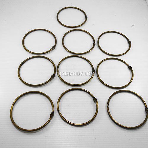 ห่วงสปริงกลม ขนาด 90 mm  บรรจุ 10 อัน สีทองรมดำ รูปเต็ม