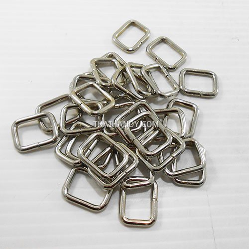 ห่วงเหล็กสี่เหลี่ยม ขนาด 0.5 นิ้ว บรรจุ 100 อัน สีนิเกิ้ล รูปเต็ม