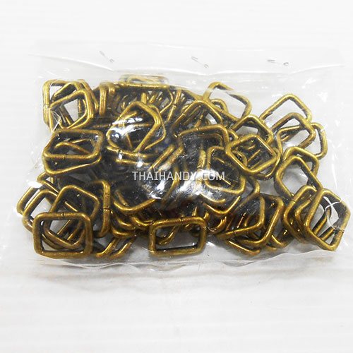 ห่วงเหล็กสี่เหลี่ยม ขนาด 0.5 นิ้ว บรรจุ 300 อัน สีทองรมดำ รูปเต็ม