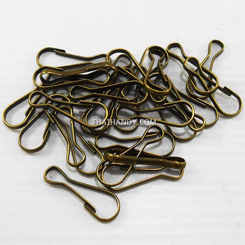 คอหมาคลิป ขนาด 12.1x35.4 mm (กลาง) บรรจุ 100 อัน สีทองรมดำ รูปเต็ม