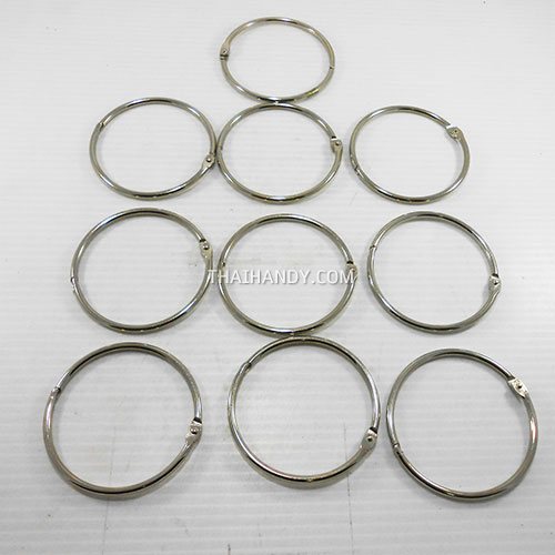 ห่วงสปริงกลม ขนาด 64 mm  บรรจุ 10 อัน สีนิเกิ้ล รูปเต็ม
