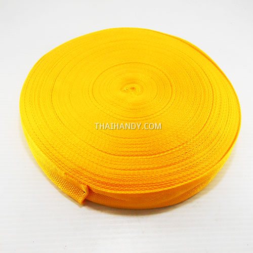 สายผ้า-ผ้ากุ๊น PP  ลายเวอร์จิ้น ขนาด 1.2 นิ้ว บรรจุ 50 เมตร สีเหลือง รูปเต็ม
