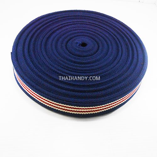 สายผ้า-ผ้ากุ๊น Cotton (ฝ้าย) ลายสลับ ขนาด 1.5 นิ้ว บรรจุ 50 หลา สีกรมแดงครีม รูปเต็ม