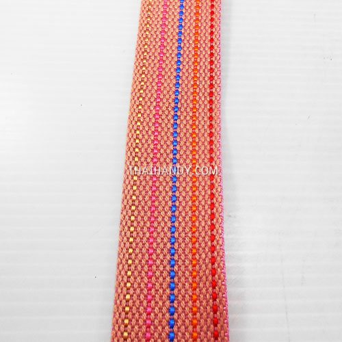 สายผ้า-ผ้ากุ๊น Cotton (ฝ้าย) ลายจุดไข่ปลา ขนาด 1.5 นิ้ว บรรจุ 1 เมตร สีชมพูอ่อน รูปเต็ม