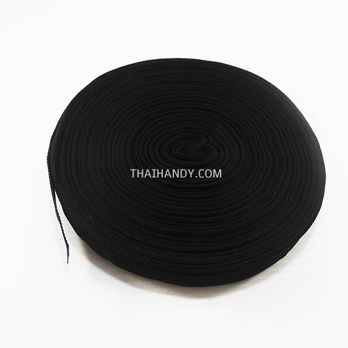 สายผ้า-ผ้ากุ๊น PP  ลายเวอร์จิ้น ขนาด 7 หุน บรรจุ 50 เมตร สีดำ รูปเต็ม
