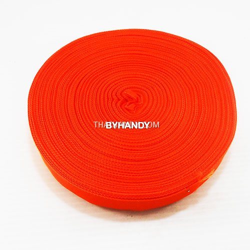 สายผ้า-ผ้ากุ๊น PP  ลายเวอร์จิ้น ขนาด 7 หุน บรรจุ 50 เมตร สีส้ม รูปเต็ม