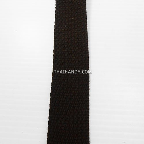 สายผ้า-ผ้ากุ๊น Cotton (ฝ้าย) ลายลอน ขนาด 1.2 นิ้ว บรรจุ 1 เมตร สีน้ำตาลเข้ม รูปเต็ม