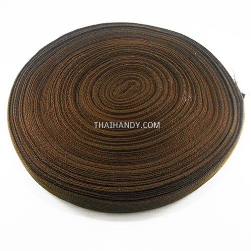 สายผ้า-ผ้ากุ๊น Cotton (ฝ้าย) ลายลอน ขนาด 1.2 นิ้ว บรรจุ 50 หลา สีน้ำตาลเข้ม รูปเต็ม