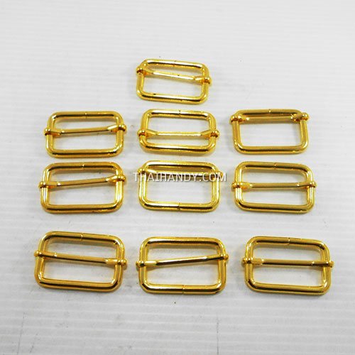 ตัวปรับสายโลหะ 2 ช่อง ขนาด 1.5 นิ้ว บรรจุ 10 อัน สีทอง รูปเต็ม