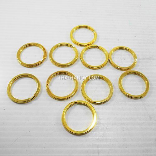 ห่วงพวงกุญแจแบนหนา เฉพาะห่วง ขนาด 2.5 cm  บรรจุ 10 อัน สีทอง รูปเต็ม