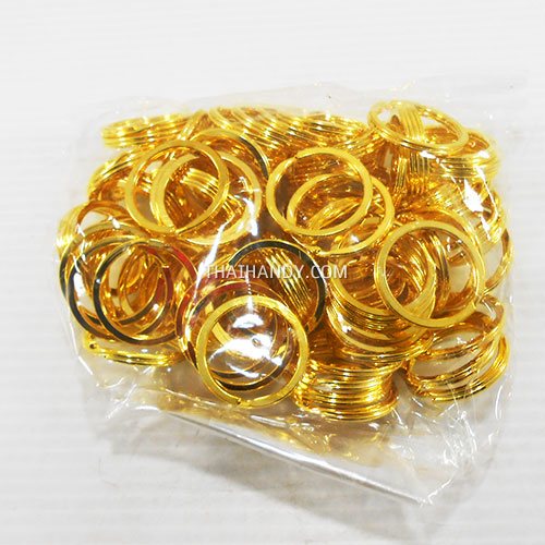 ห่วงพวงกุญแจแบนหนา เฉพาะห่วง ขนาด 2.5 cm  บรรจุ 100 อัน สีทอง รูปเต็ม