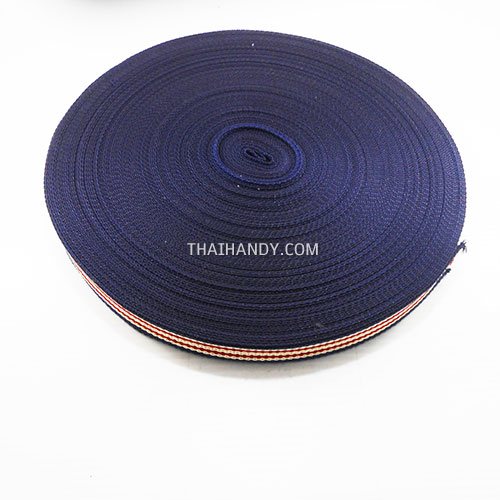 สายผ้า-ผ้ากุ๊น Cotton (ฝ้าย) ลายสลับ ขนาด 1 นิ้ว บรรจุ 50 เมตร สีกรม รูปเต็ม