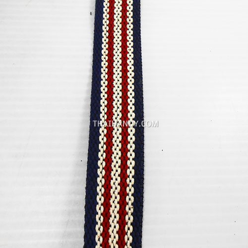 สายผ้า-ผ้ากุ๊น Cotton (ฝ้าย) ลายสลับ ขนาด 1 นิ้ว บรรจุ 1 เมตร สีกรม รูปเต็ม