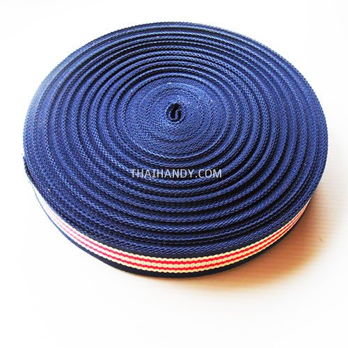 สายผ้า-ผ้ากุ๊น Cotton (ฝ้าย) ลายสลับ ขนาด 1.5 นิ้ว บรรจุ 50 หลา สีกรมบานเย็นครีม รูปเต็ม