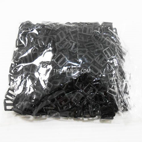 ตัวปรับสายพลาสติก 2 ช่อง ขนาด 3/8 นิ้ว บรรจุ 100 อัน สีดำ รูปเต็ม