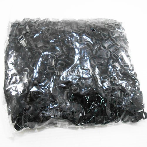 ตัวล็อคสายก้ามปูสี่เหลี่ยม พลาสติก ขนาด 3/8 นิ้ว (3 หุน) บรรจุ 100 อัน สีดำ รูปเต็ม