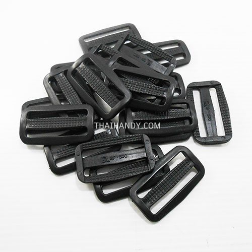 ตัวปรับสายพลาสติก 2 ช่อง ขนาด 2 นิ้ว บรรจุ 50 อัน สีดำ รูปเต็ม