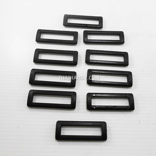 ตัวปรับสายพลาสติก 1 ช่อง ขนาด 2 นิ้ว บรรจุ 10 อัน สีดำ รูปเต็ม