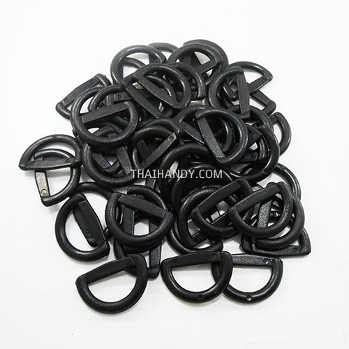 ห่วงพลาสติกตัว D 1 ช่อง ขนาด 1 นิ้ว บรรจุ 100 อัน สีดำ รูปเต็ม