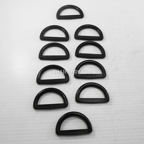 ห่วงพลาสติกตัว D 1 ช่อง ขนาด 1.5 นิ้ว บรรจุ 10 อัน สีดำ รูปเต็ม