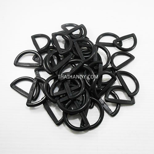 ห่วงพลาสติกตัว D 1 ช่อง ขนาด 1.5 นิ้ว บรรจุ 100 อัน สีดำ รูปเต็ม