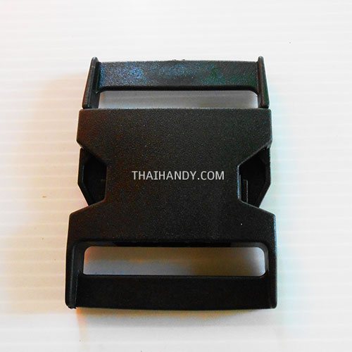 ตัวล็อคสายก้ามปูสี่เหลี่ยม พลาสติก ขนาด 2.5 นิ้ว บรรจุ 1 อัน สีดำ รูปเต็ม
