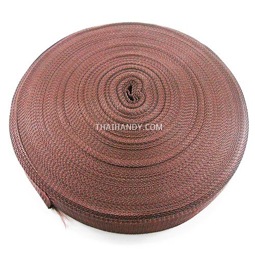 สายผ้า-ผ้ากุ๊น PP  ลายเวอร์จิ้น ขนาด 1.2 นิ้ว บรรจุ 50 เมตร สีน้ำตาลเข้ม รูปเต็ม