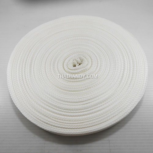 สายผ้า-ผ้ากุ๊น PP  ลายเวอร์จิ้น ขนาด 1.2 นิ้ว บรรจุ 50 เมตร สีขาวดิบ รูปเต็ม