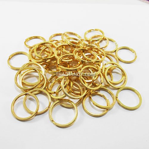 ห่วงพวงกุญแจแบนหนา เฉพาะห่วง ขนาด 2 cm  บรรจุ 100 อัน สีทอง รูปเต็ม