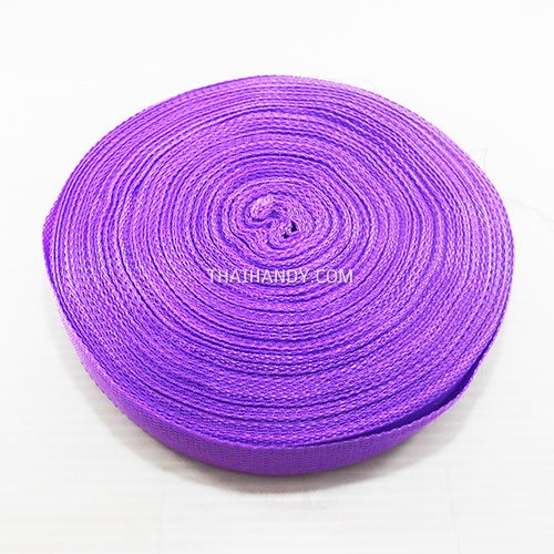 สายผ้า-ผ้ากุ๊น PP  ลายเวอร์จิ้น ขนาด 1 นิ้ว บรรจุ 50 เมตร สีม่วงอ่อน รูปเต็ม