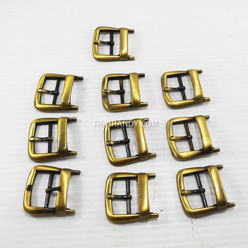 หัวเข็มขัดสี่เหลี่ยม โลหะ ขนาด 1.8 X 2.5cm  บรรจุ 10 อัน สีทองรมดำ รูปเต็ม