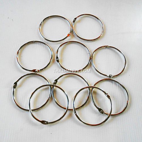 ห่วงสปริงกลม ขนาด 76 mm  บรรจุ 10 อัน สีนิเกิ้ล รูปเต็ม