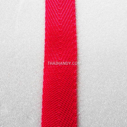 สายผ้า-ผ้ากุ๊น PP  ลายก้างปลา ขนาด 6 หุน (2 cm) บรรจุ 1 เมตร สีชมพู รูปเต็ม