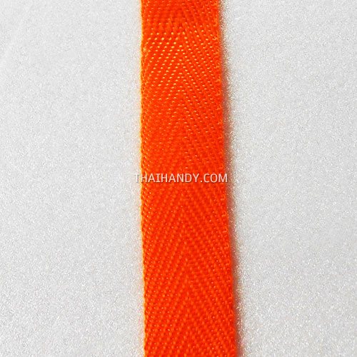 สายผ้า-ผ้ากุ๊น PP  ลายก้างปลา ขนาด 6 หุน (2 cm) บรรจุ 1 เมตร สีส้มอ่อน รูปเต็ม