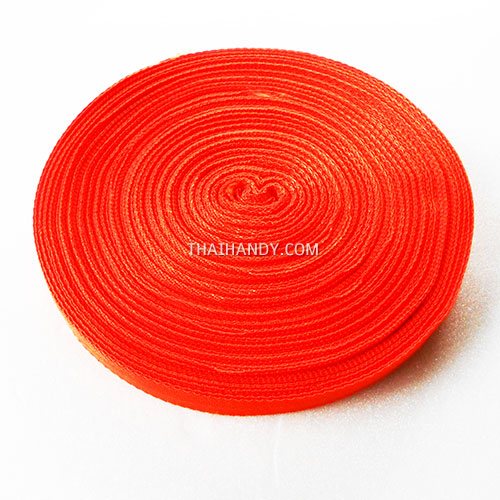 สายผ้า-ผ้ากุ๊น PP  ลายก้างปลา ขนาด 6 หุน (2 cm) บรรจุ 50 เมตร สีส้ม รูปเต็ม