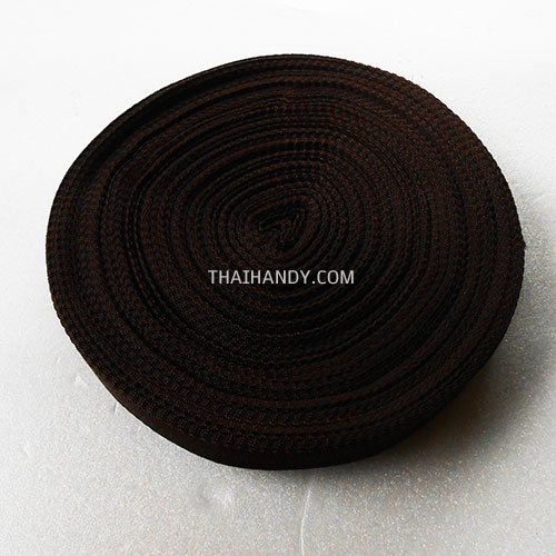 สายผ้า-ผ้ากุ๊น PP  ลายก้างปลา ขนาด 6 หุน (2 cm) บรรจุ 50 เมตร สีน้ำตาลเข้ม รูปเต็ม